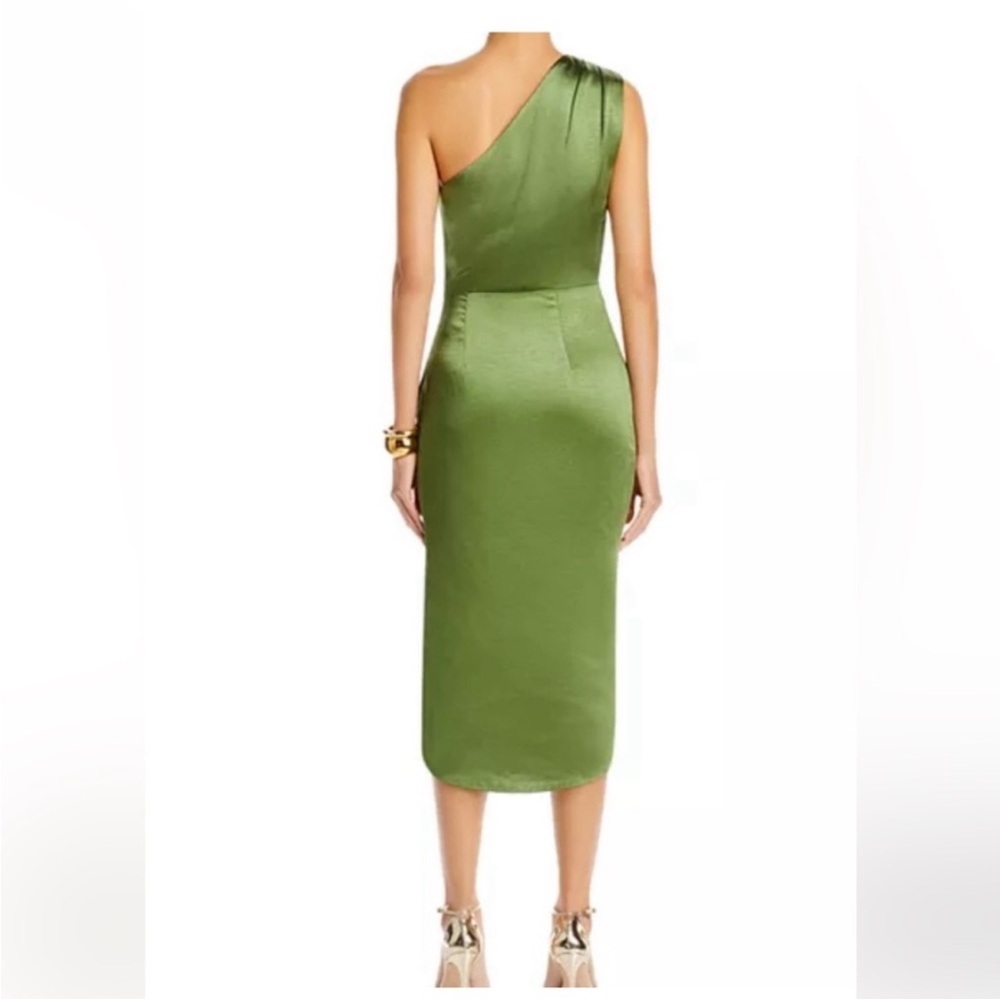 Elliatt Cassini One Shoulder Satin Dress In Fern green - Picture 5 of 16